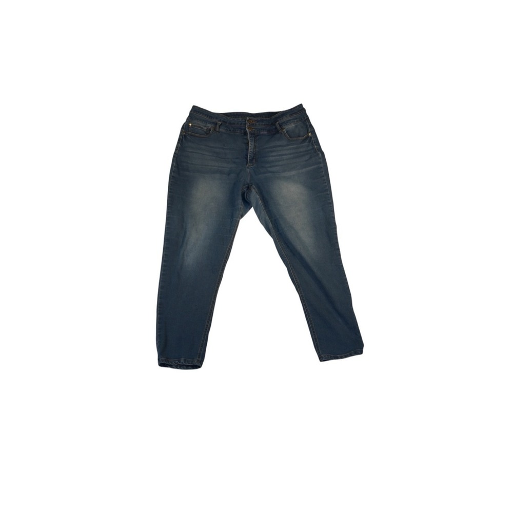 Jones New York Signature Women's Plus Size 18‎ W Stretch Jeans Double Button Mid